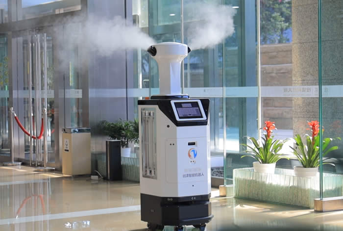 貴州消毒機器人干霧消毒效果圖片