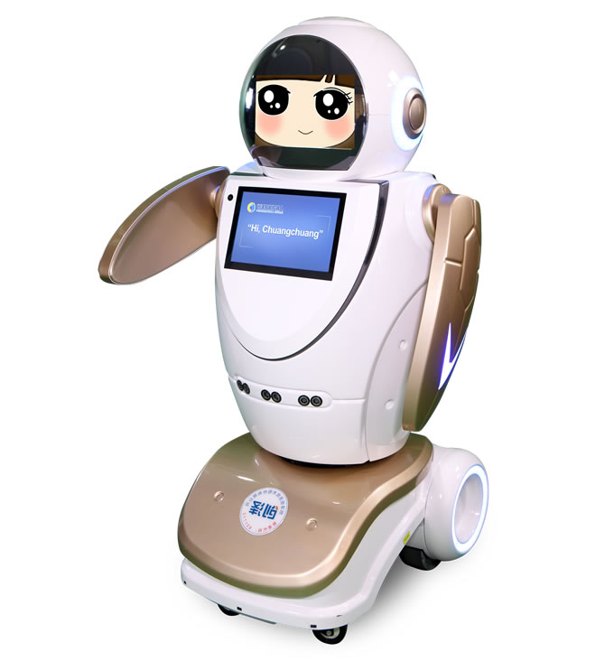 會(huì)說英文的迎賓機(jī)器人chuangchuang